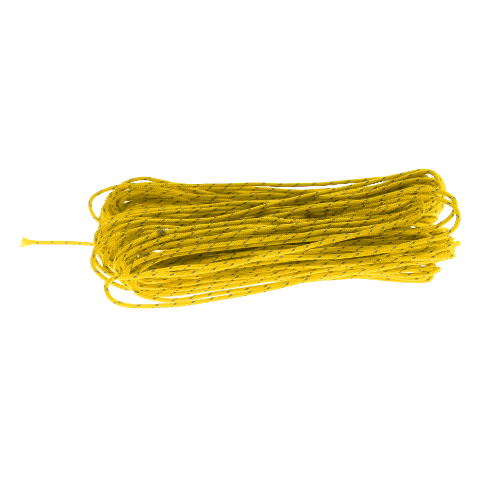 Cheap Goat Tents Highly Visible 20M 1.8MM Camping Tent Awning Reflective Guyline Rope Runners Cord   Yellow Tent Accessories   